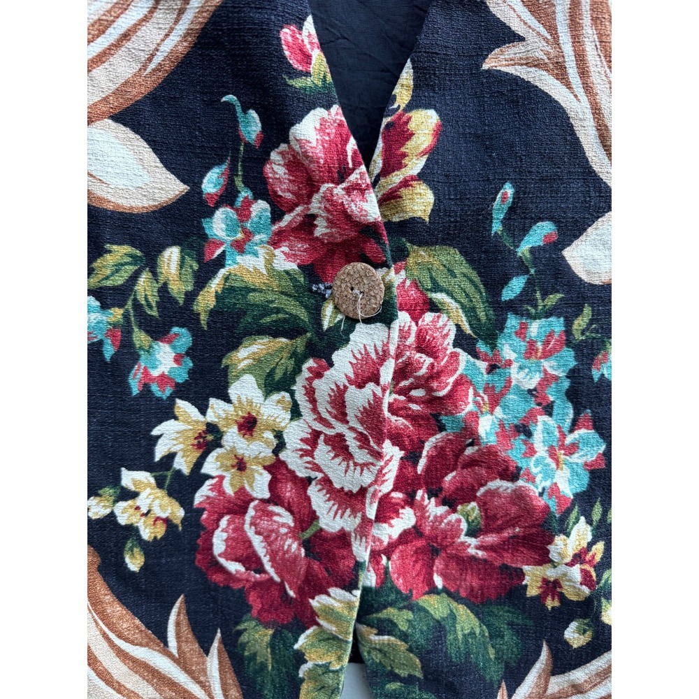 Diana Marco Vintage Womens Tapestry Floral Print Vest Cottagecore Layered - Picture 4 of 6